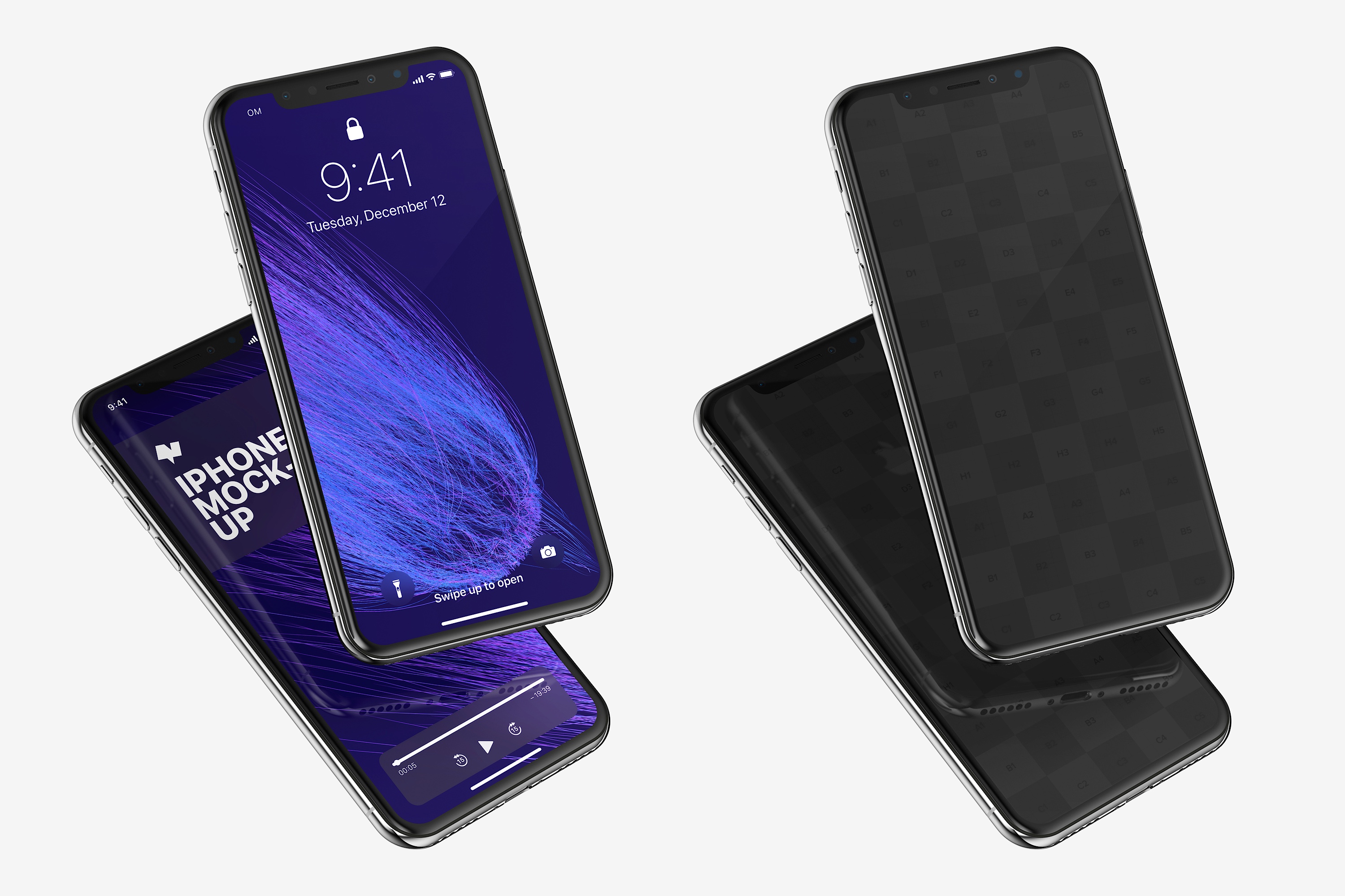 iPhone X智能手机屏幕演示图样机04 iPhone X Mockup 04插图