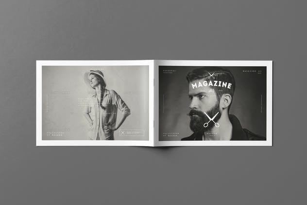 A5规格画册样机 A5 Horiozontal Brochure Mock-up插图(9)