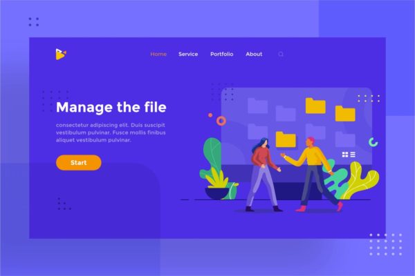 文件夹&amp;文件管理素材库精选概念插画设计素材v1.2 Manage the file and folder illustration 1.2
