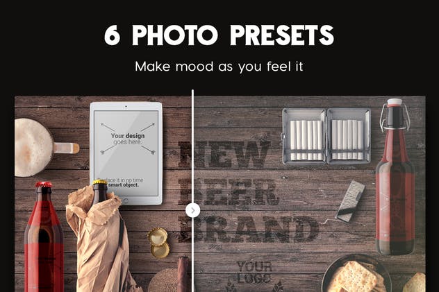 啤酒样机&酒吧巨无霸场景样机模板 Beer & Bar Mockup & Hero Images Scene Generator插图(2)