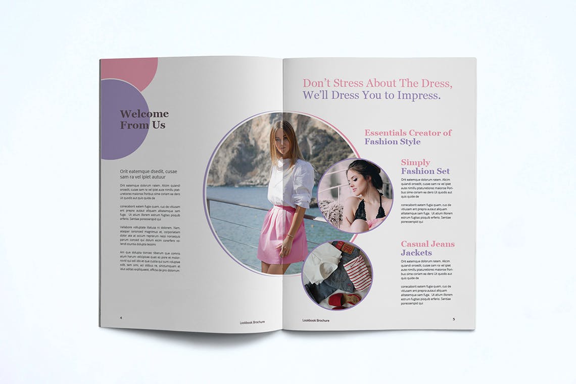 时装订货画册/新品上市产品素材库精选目录设计模板v3 Fashion Lookbook Template插图(4)