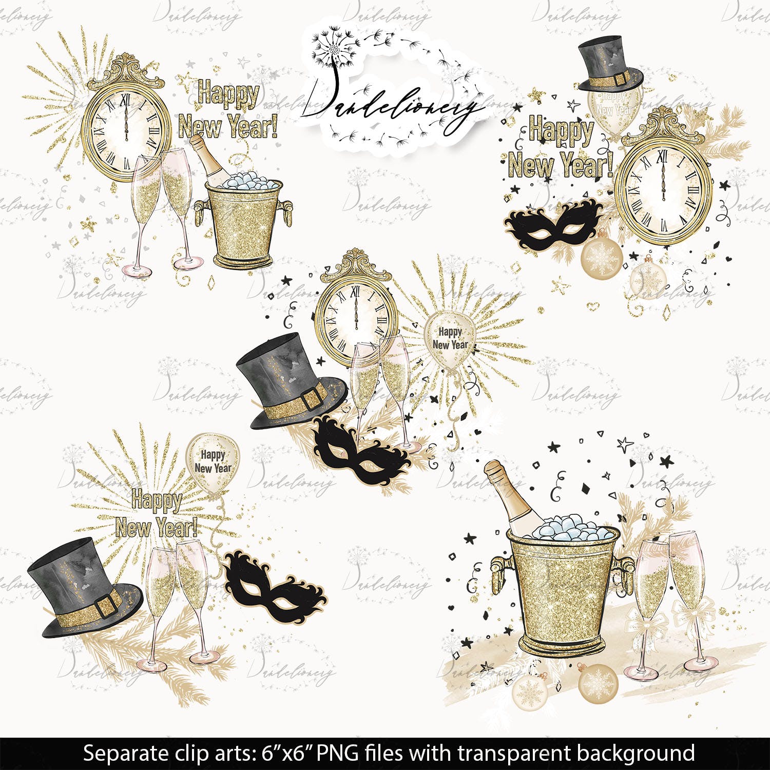 派对时光主题水彩手绘图案素材库精选设计素材 Party Time design插图(3)