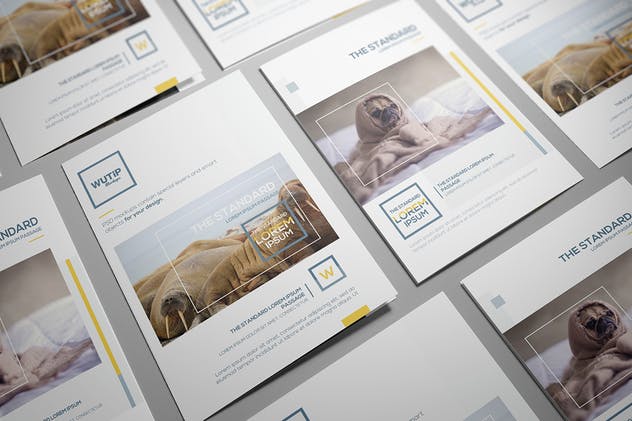 双折页A4规格企业品牌宣传册样机 Bi-Fold A4 Brochure Mockups插图(4)