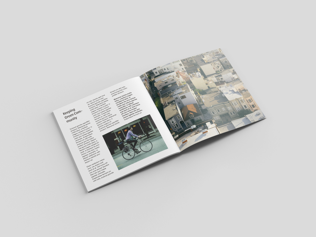 方形杂志封面设计图样机 Square Magazine Mockup插图(2)