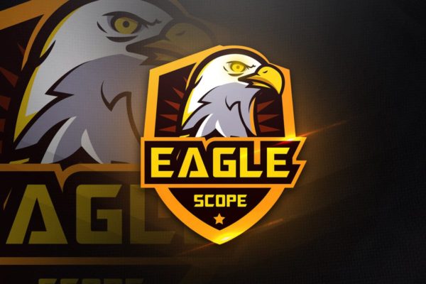 鹰头图形电子竞技俱乐部Logo设计模板 Eagle Scope – Mascot &amp; Esport Logo