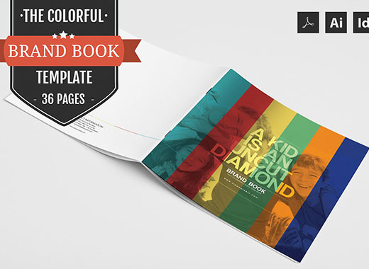 一套颜色丰富的品牌画册模板下载[indd]
