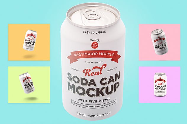苏打水/碳酸饮料易拉罐样机 Soda can mockup插图(1)