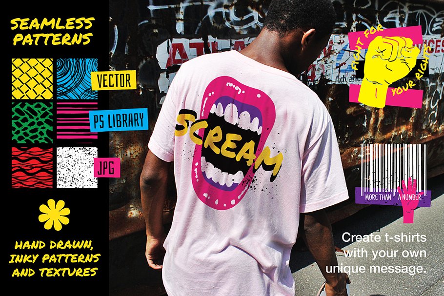 “爱与和平”主题Logo模板+插画素材 Political Protest Logos and Graphics插图(7)