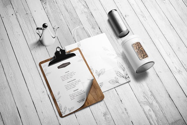 西餐厅厨房美食场景样机 Kitchen Ready Mockup Vol. 5插图(2)