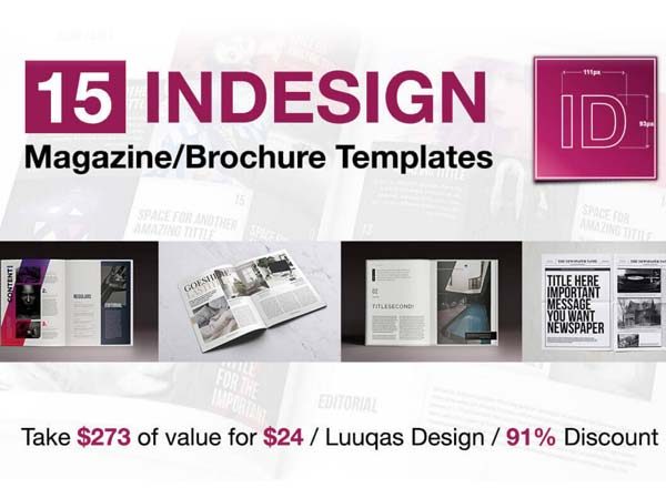 15套高品质的杂志&amp;画册indesign模版套装下载[indd]