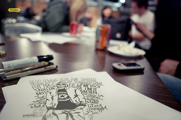 设计草图展示样机合集 Illustration Sketch Logo Close-Up Mock-Ups插图(6)