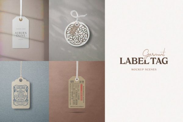 服装标签/吊牌印刷效果图样机素材库精选 Garment Label Tag Mockups