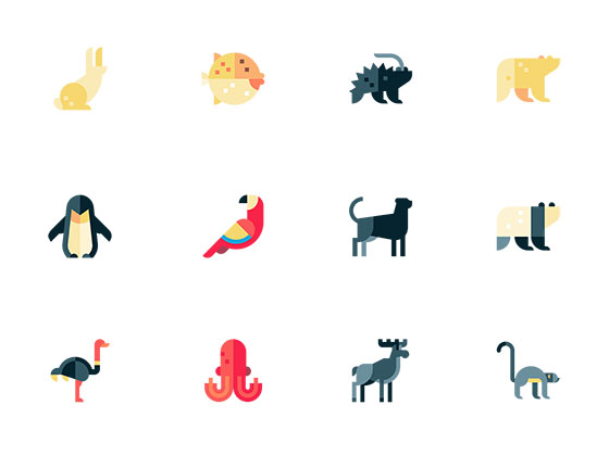 100 枚扁平动物图标素材之家精选sketch素材