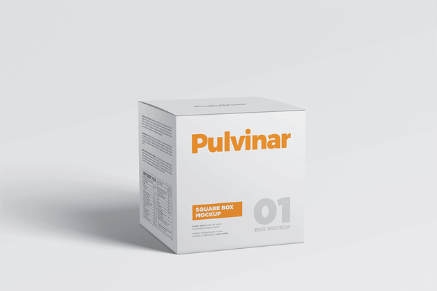 化妆品/药物纸盒包装样机模板 Box / Packaging MockUp – Square插图(1)