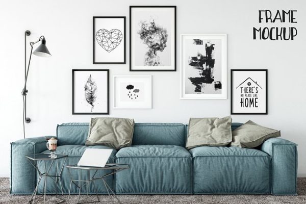 居家客厅相框画框样机模板 Scandi Interior Frame Mockup – 11