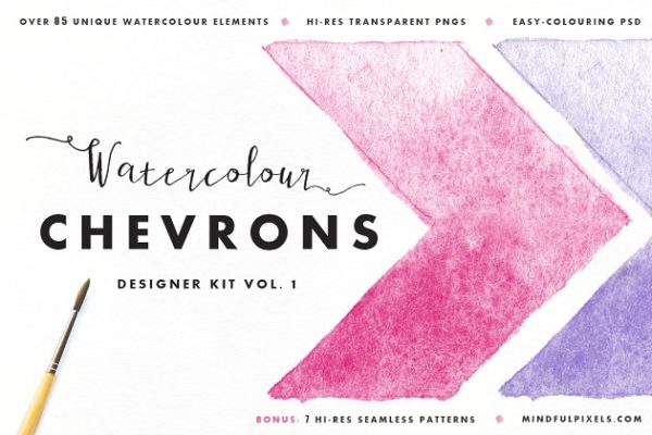 水彩箭头标志套件 Watercolor Chevron Kit