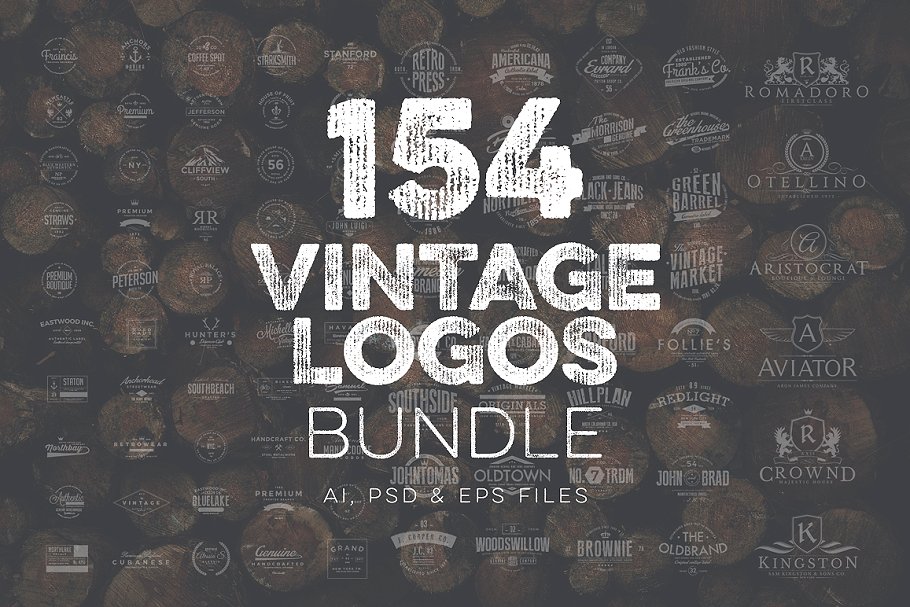 154款复古Logo标志模板大合集 154 Vintage Logos Bundle Vol.3插图