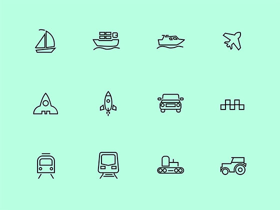 30 Transport Icons素材之家精选sketch素材