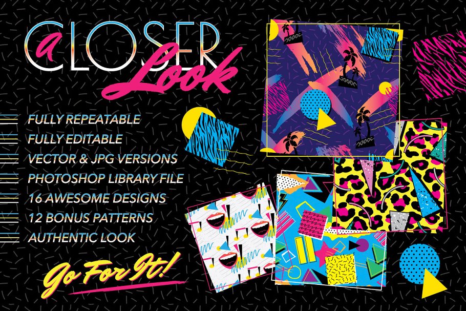 追忆1980s年代图案纹理 1980s Seamless Patterns插图(5)