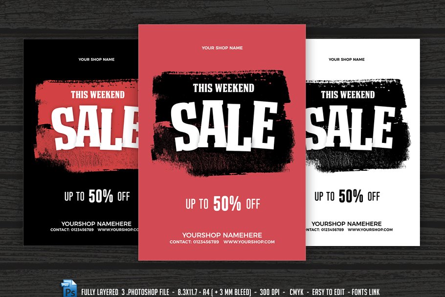 促销广告销售传单海报模板 Sale Flyer Poster插图