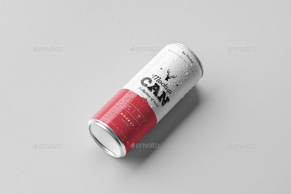 250ml容量的饮料易拉罐展示样机下载 Can Mock-up 3 [psd]