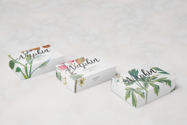 餐巾纸盒包装样机 Napkin Box Mockup插图(11)