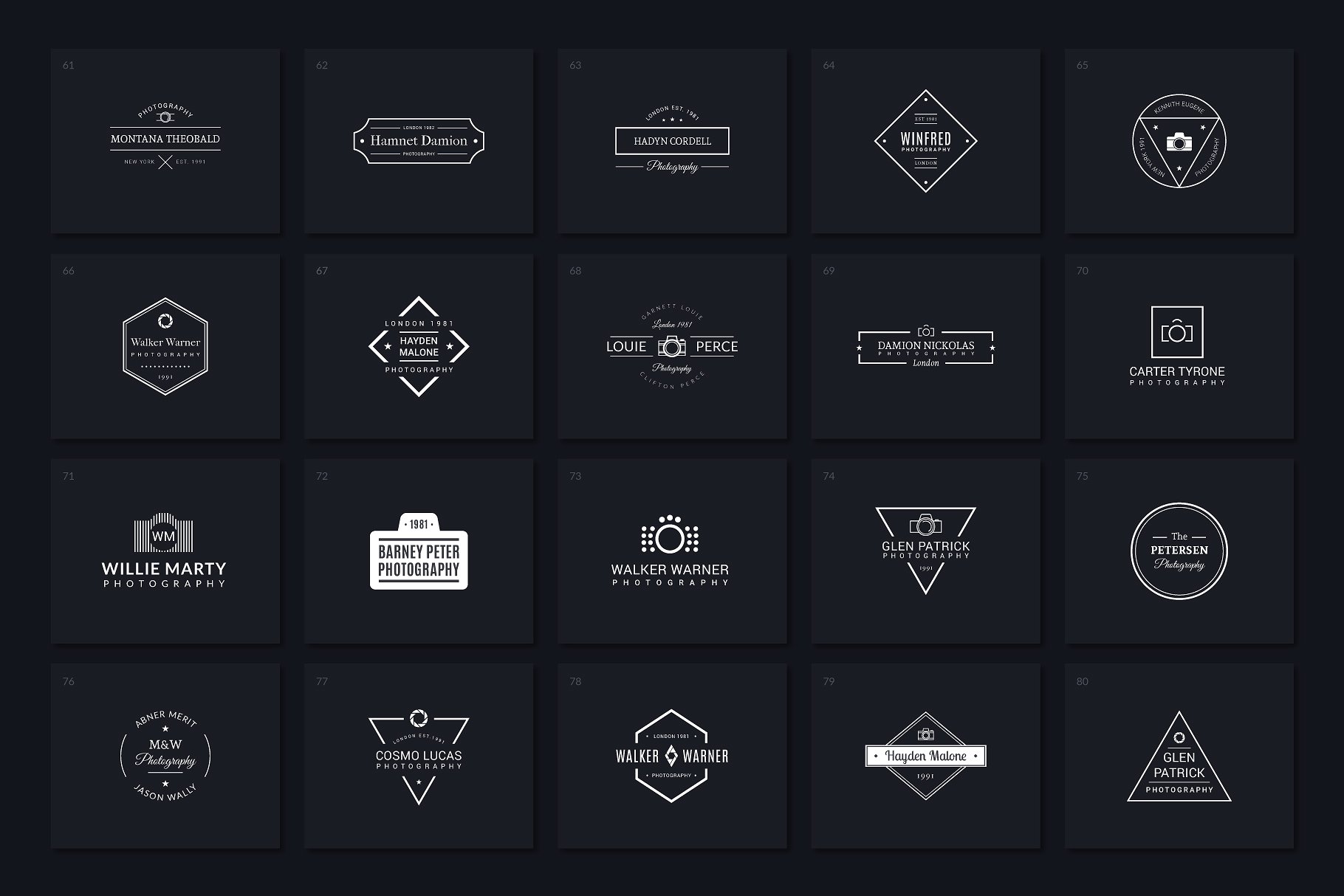 40款多用途摄影影楼Logo模板V.2 40 Photography Logos Vol. 2插图(2)