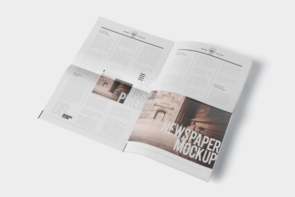 专业新闻报纸广告刊例样机PSD模板 Professional Newspaper Ad PSD Mockups
