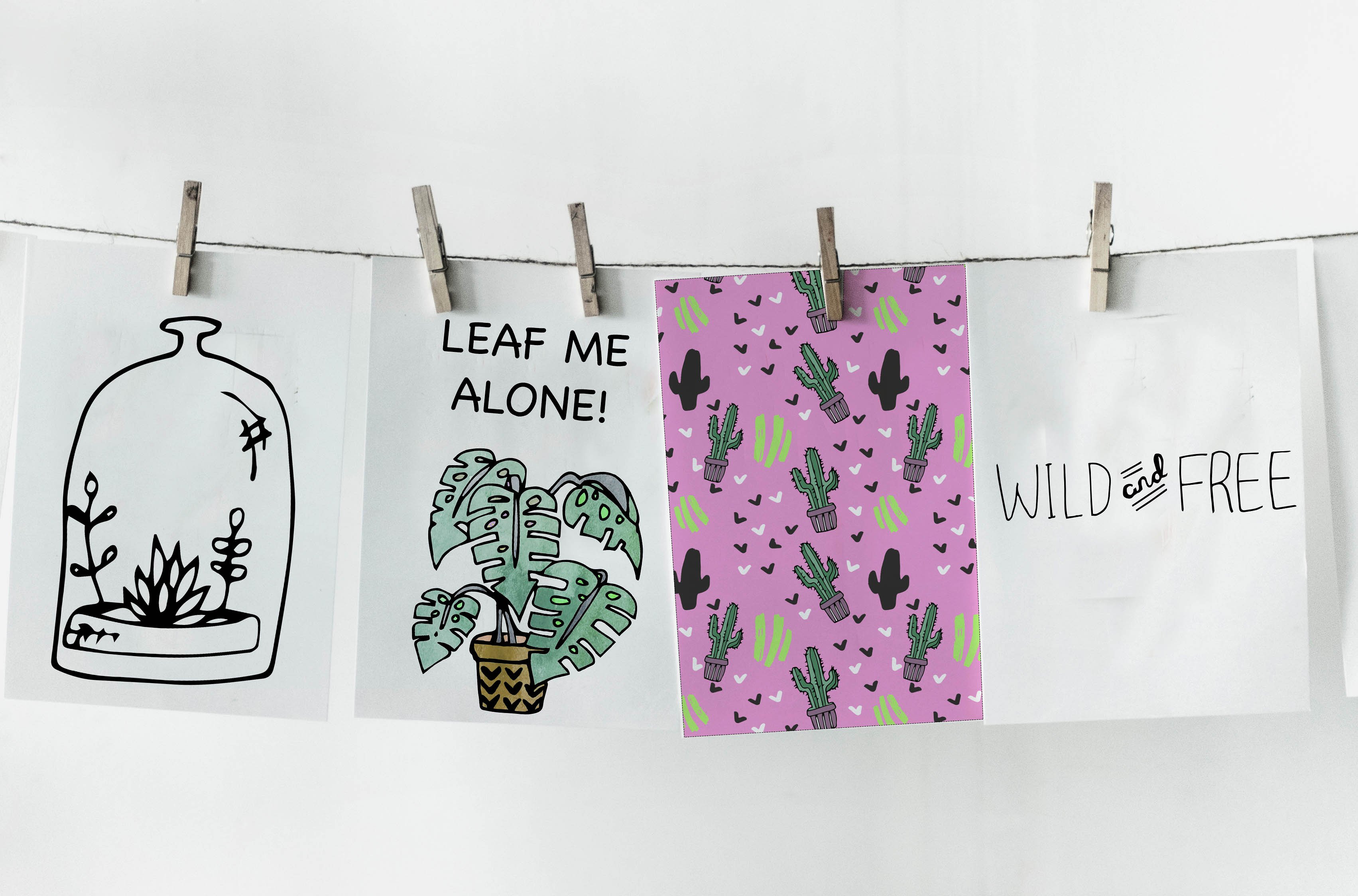 精致的室内植物剪贴画和涂鸦风格卡通素材下载[png]插图(2)