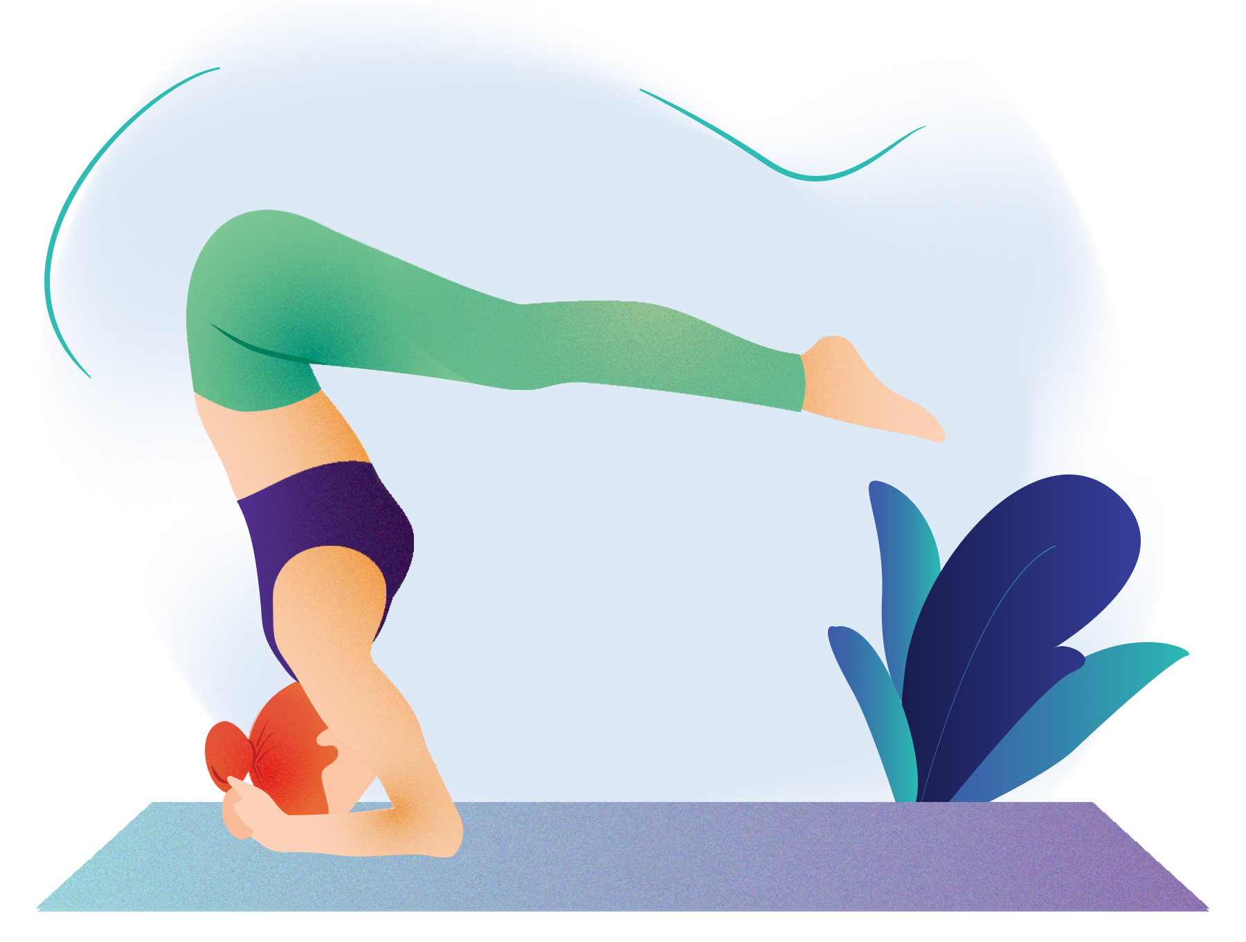 个性的瑜伽运动插画风格下载[Ai]插图(1)