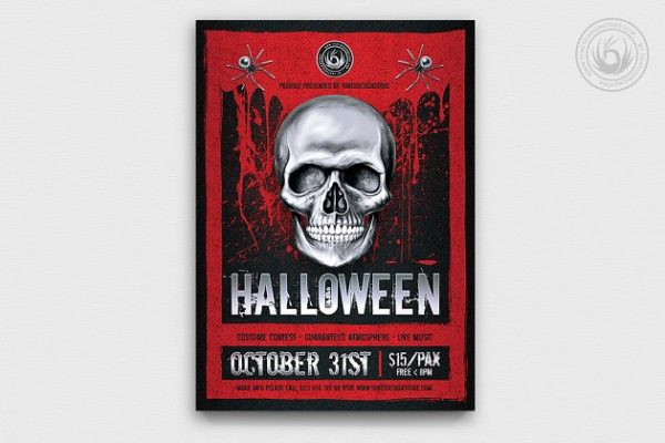 万圣节节日活动传单PSD模板V.23 Halloween Flyer PSD V23