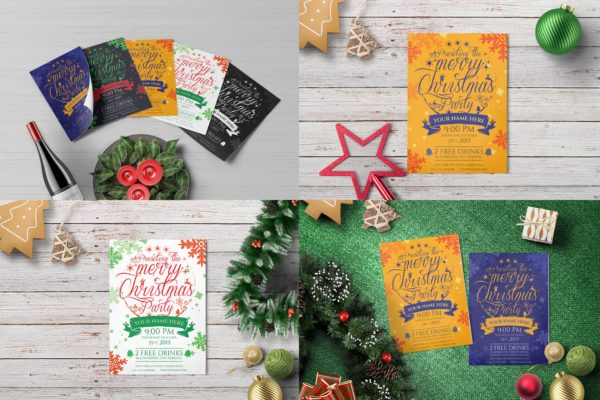 圣诞节活动邀请海报传单设计模板v03 Christmas Party – Flyer Template 03