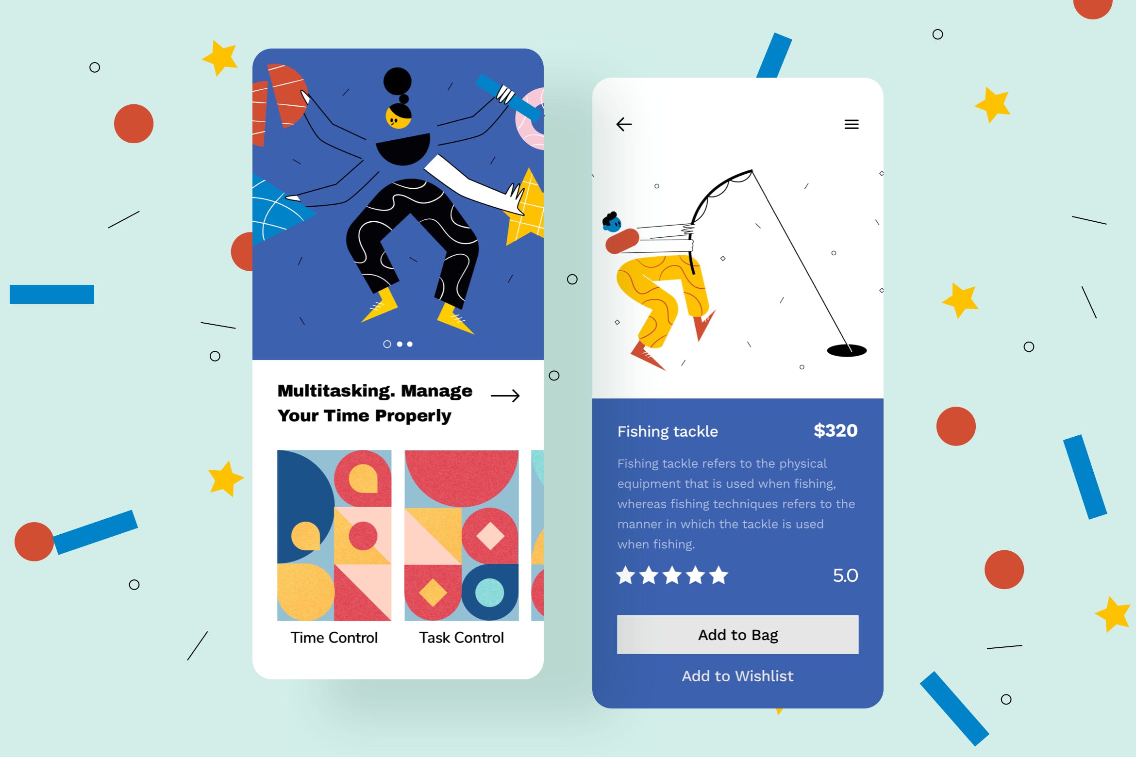 多任务处理主题APP界面设计矢量插画素材 Multitasking Mobile Interface Illustrations插图