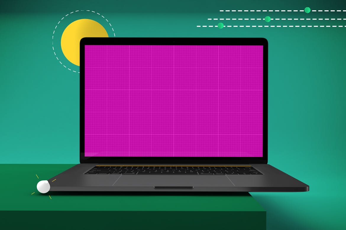 抽象背景Macbook Pro笔记本电脑素材库精选样机模板v2 Abstract Macbook Pro Mockup V.2插图(10)