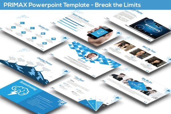 蓝色主题IT技术演示PPT模板 PRIMAX Powerpoint Template