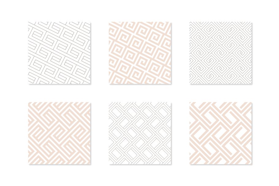 粗线条无缝纹理 Bold Seamless Patterns Set插图(5)