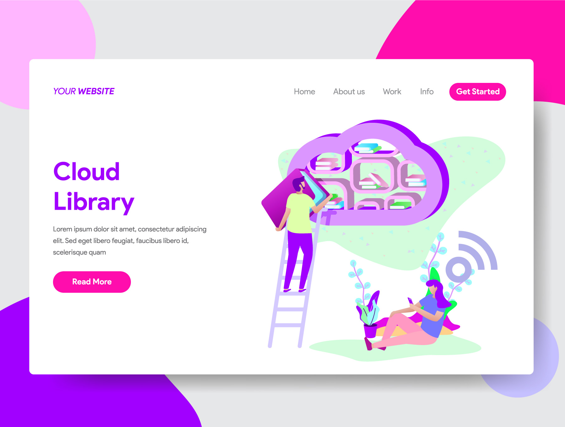 互联网在线教育相关的创意插画下载[Ai]插图(2)