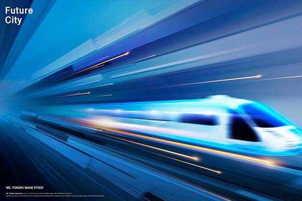 速度高铁光速相关的创意概念海报素材PSD下载