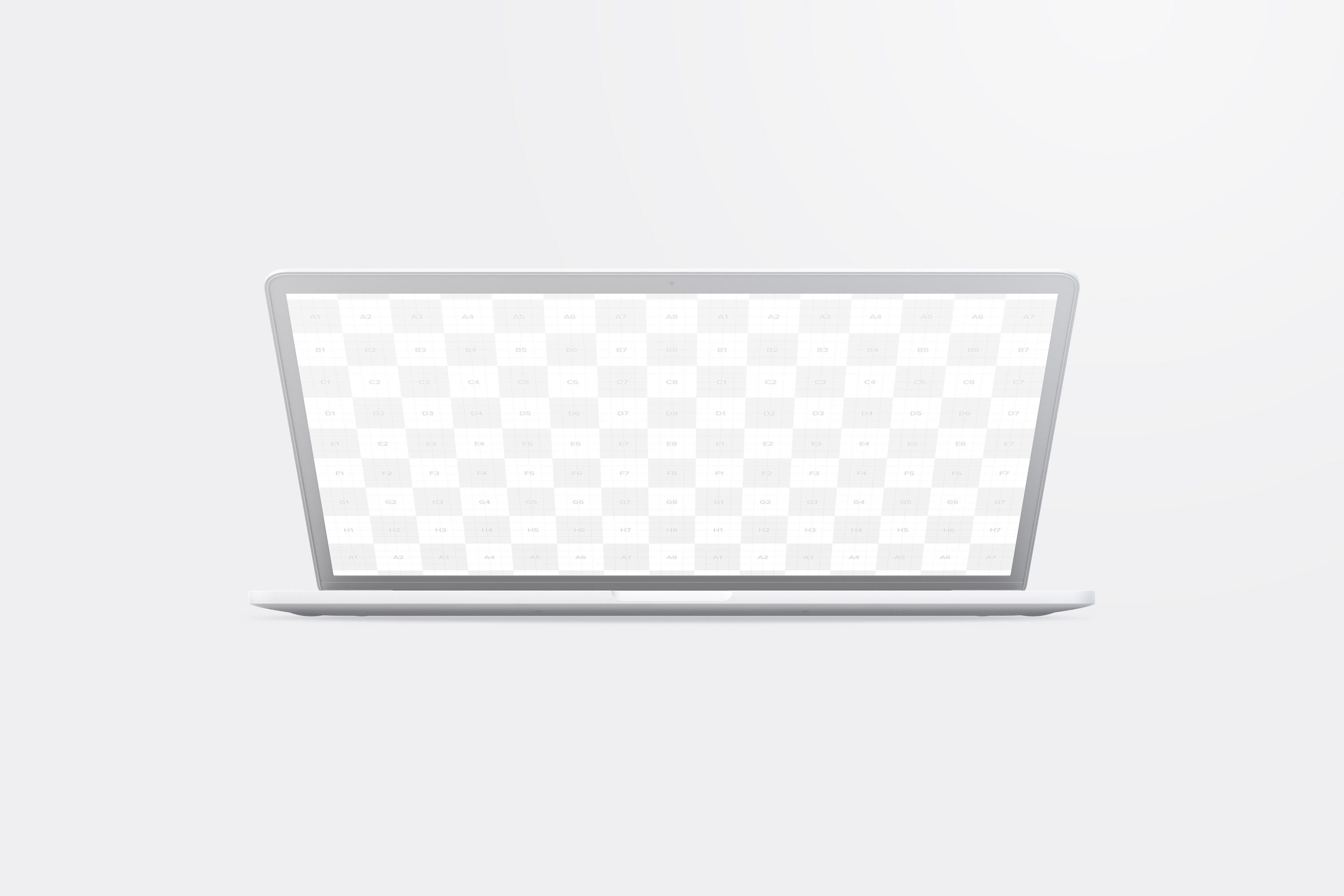 15寸MacBook Pro笔记本半合状态前视图样机02 Clay MacBook Pro 15" with Touch Bar, Front View Mockup 02插图(1)