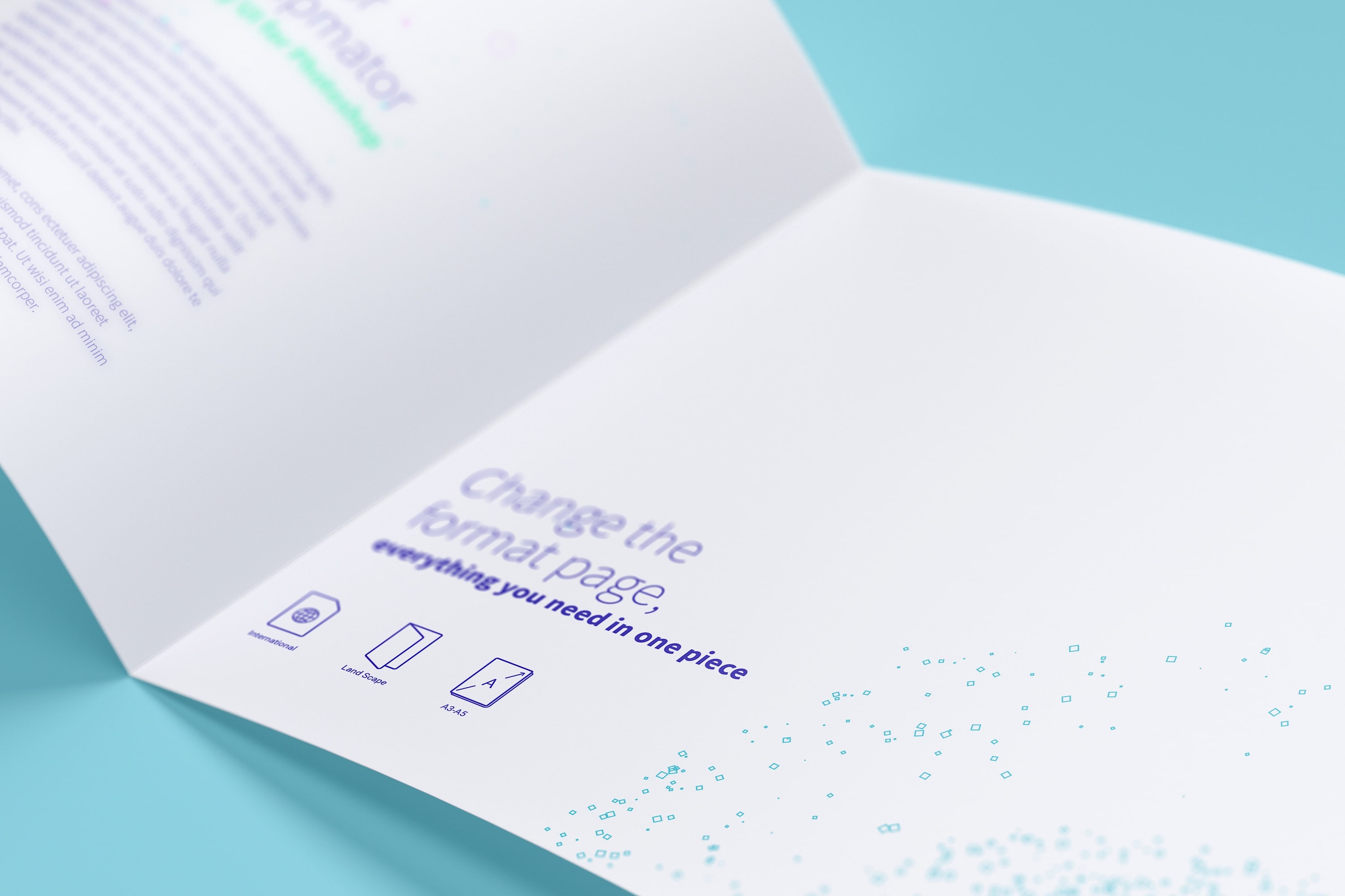 A4尺寸大小横向双折小册子传单设计样机模板05 A4 Landscape Bi Fold Brochure Mockup 05插图(3)