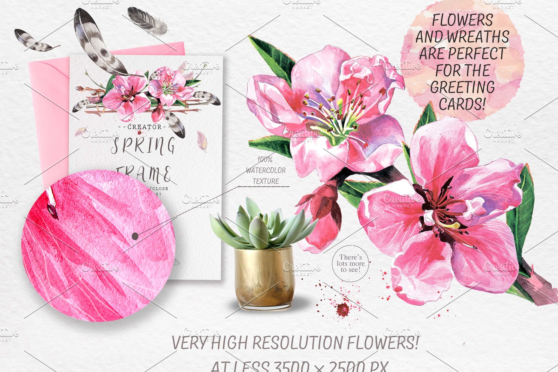 极力推荐:“春暖花开”水彩花卉设计素材包 "Spring bloom" 80 png插图(10)