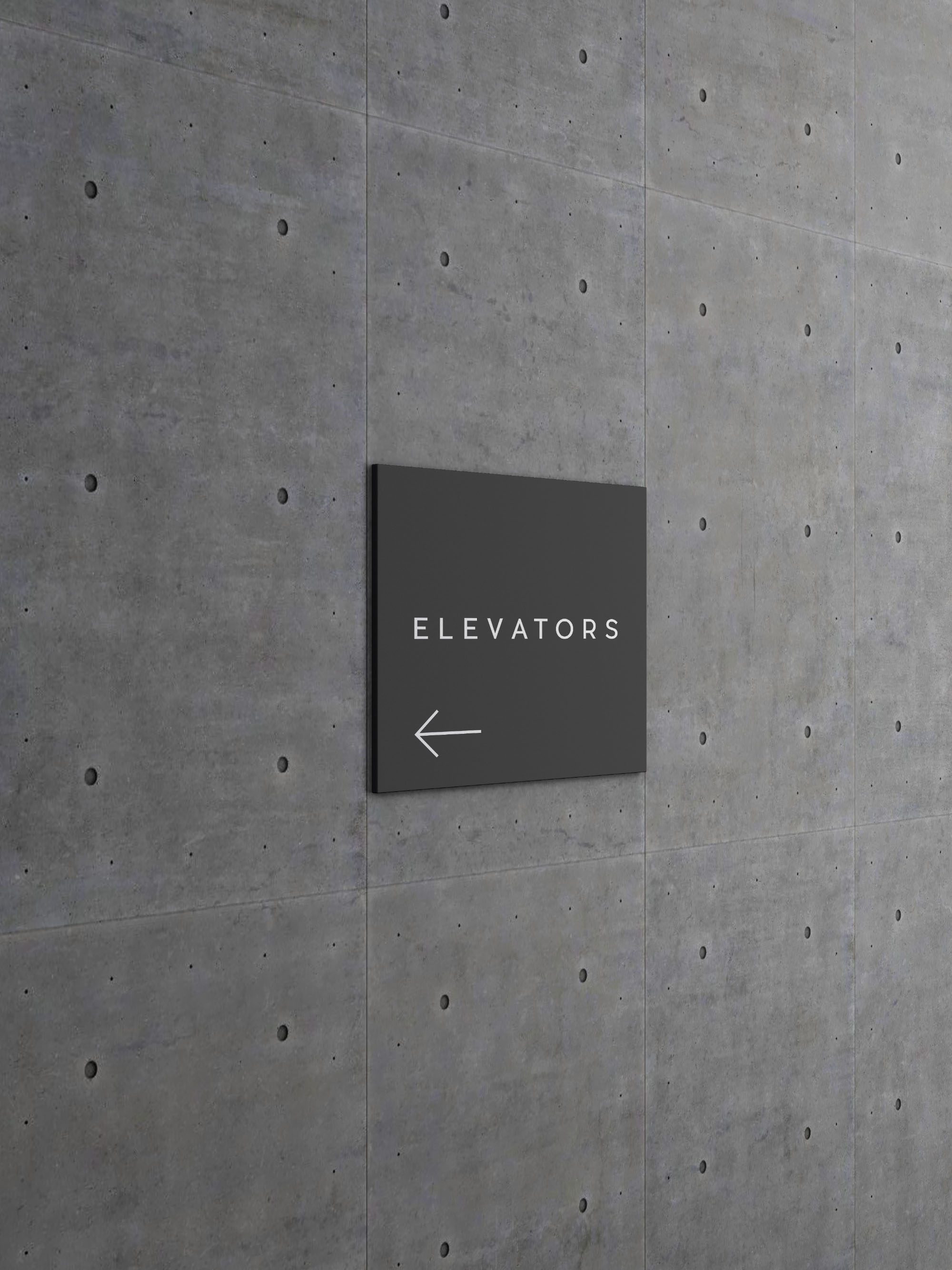 方形墙体指示标志设计效果图样机 Square Wall Sign Mockup插图