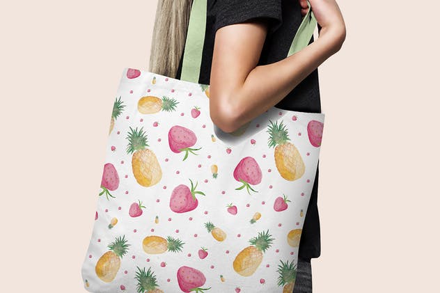 手绘水彩水果插图纹理套装 Watercolor Fruit Patterns插图(2)