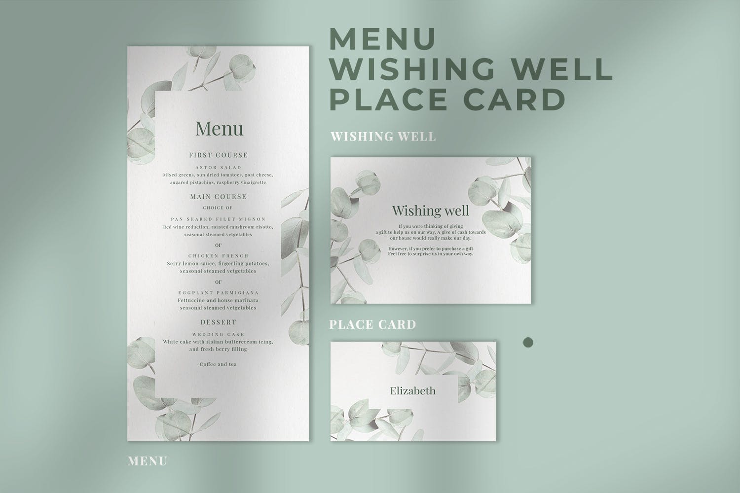 桉树装饰元素婚礼邀请设计素材包 Eucalyptus Wedding Invitation Suite插图(3)