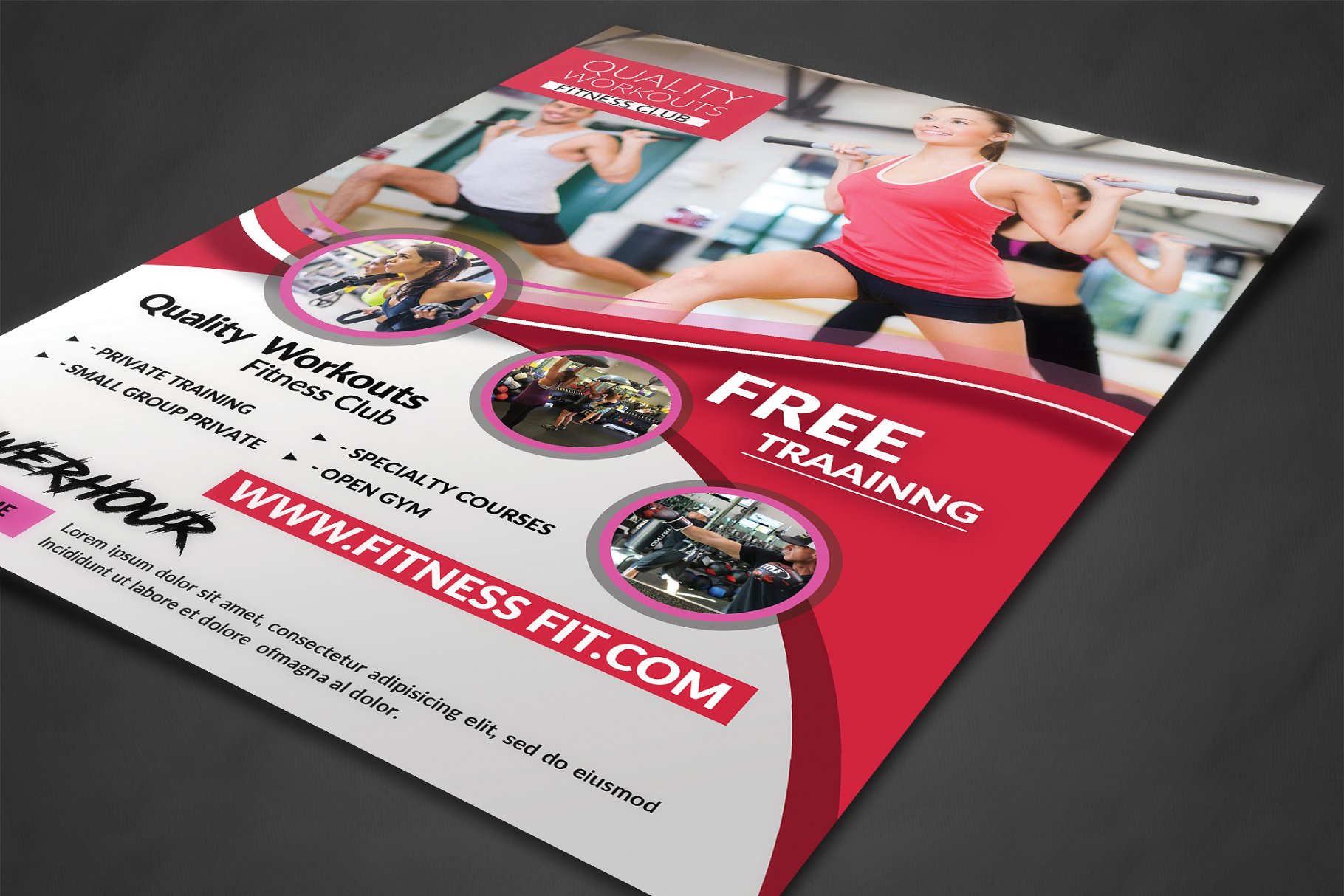 健身俱乐部广告海报PSD模板 Fitness Flyer – Gym Flyer Templates插图(1)