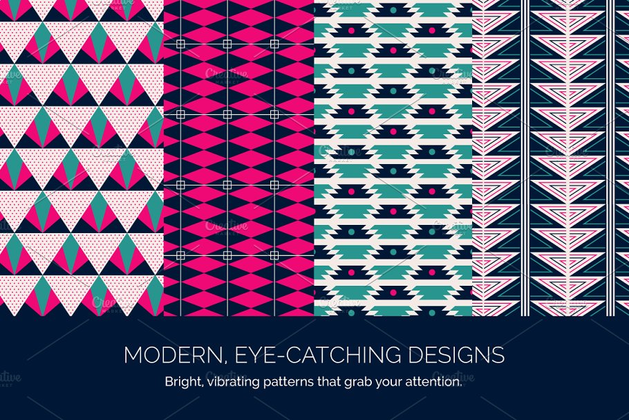 现代几何图案无缝纹理 Modern Geometric Seamless Patterns插图(2)