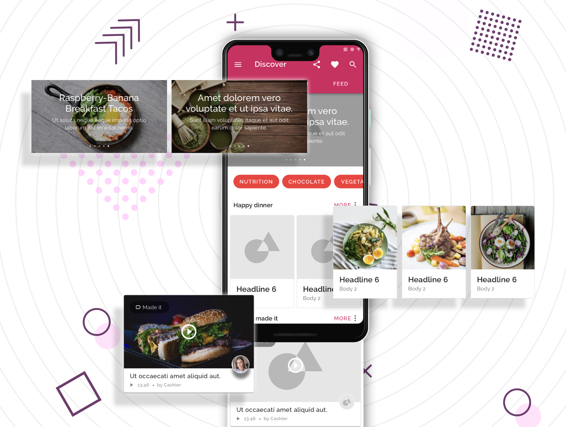 实用的美食订餐APP UI KIT模板下载插图(4)