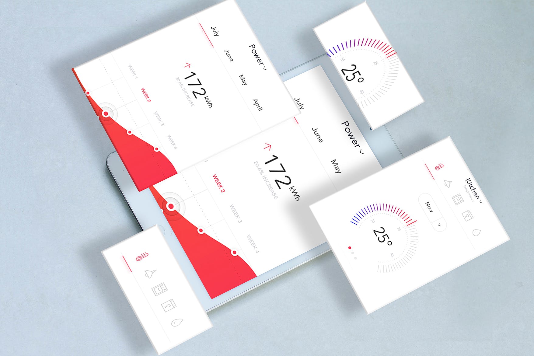 UI设计效果图素材库精选样机模板 Tablet Mobile Layers Mockup插图(1)