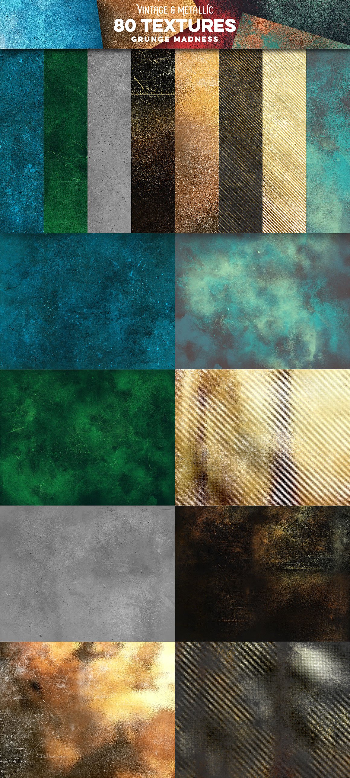 80款复古和金属纹理合集[1.65GB] 80 Vintage & Metallic Textures插图(10)