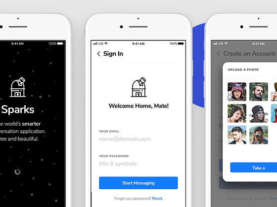 Sparks 注册流程界面素材之家精选sketch素材